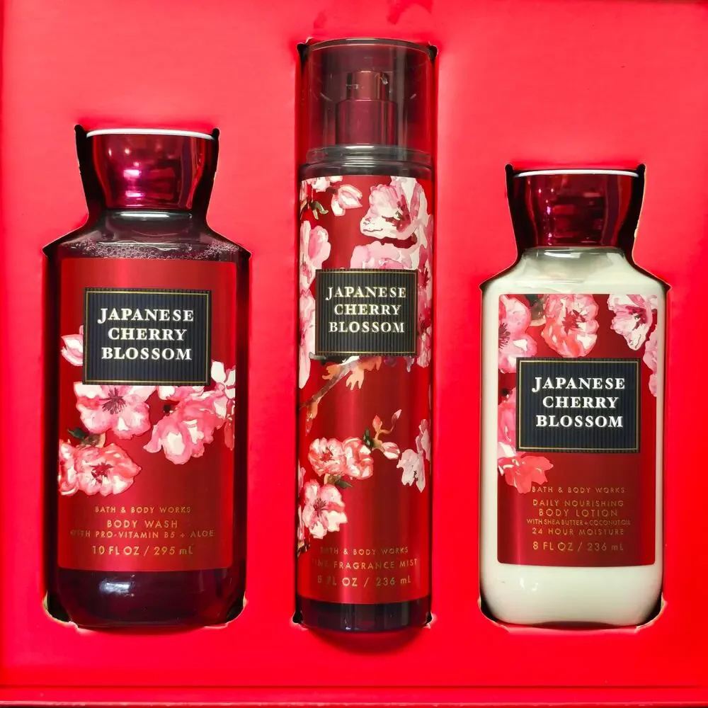 BBW Japanese Cherry Blossom Fine Fragrance Mist Body Wash Cream Mothers Day Gift